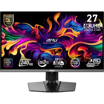MediaMarkt MSI MPG 272URX QD-OLED - 26.5 inch - 3840 x 2160 (Ultra HD 4K) - 0.03 ms - 240 Hz aanbieding