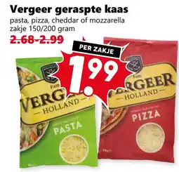 Coop Vergeer geraspte kaas aanbieding