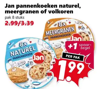 Coop Jan pannenkoeken naturel, meergranen of volkoren aanbieding