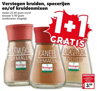 Coop Verstegen kruiden, specerijen en of kruidenmixen aanbieding