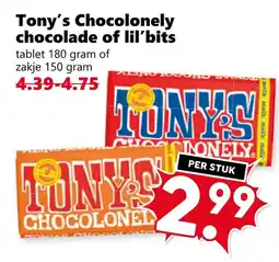 Coop Tony's Chocolonely chocolade of lilʼbits aanbieding