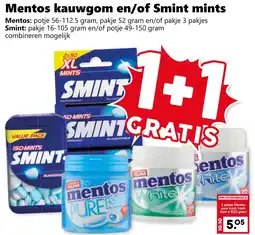 Coop Mentos kauwgom en of Smint mints aanbieding