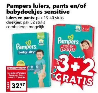 Coop Pampers luiers, pants en of babydoekjes sensitive aanbieding