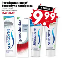 Coop Paradontax en/of Sensodyne tandpasta aanbieding