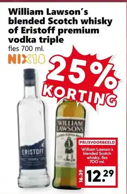 Coop William Lawson's blended Scotch whisky of Eristoff premium vodka triple aanbieding