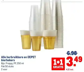 Makro Alle herbruikbare en (R)PET bierbekers aanbieding
