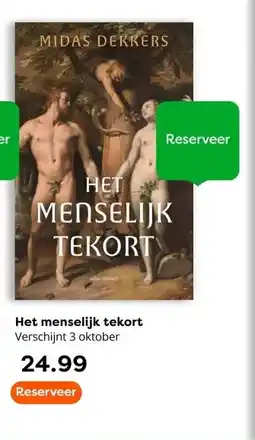 The Read Shop Het menselijk tekort aanbieding