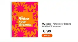 The Read Shop My notes - Follow your dreams aanbieding