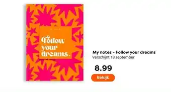 The Read Shop My notes - Follow your dreams aanbieding