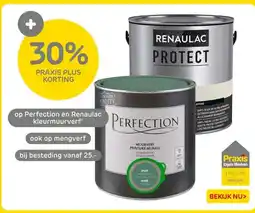 Praxis Perfection en Renaulac kleurmuurverf aanbieding