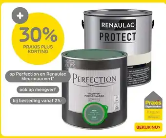 Praxis Perfection en Renaulac kleurmuurverf aanbieding