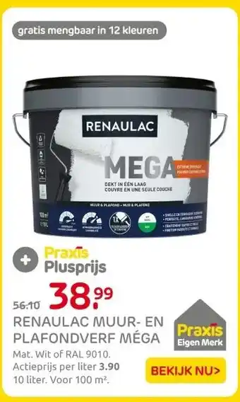 Praxis RENAULAC MUUR- EN PLAFONDVERF MÉGA aanbieding