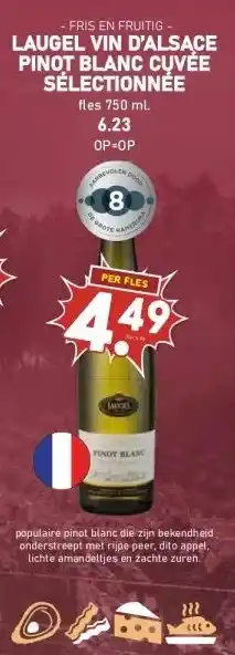 MCD Supermarkt LAUGEL VIN D'ALSACE PINOT BLANC CUVÉE SÉLECTIONNÉE aanbieding