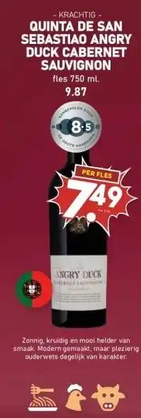 MCD Supermarkt -KRACHTIG - QUINTA DE SAN SEBASTIAO ANGRY DUCK CABERNET SAUVIGNON aanbieding