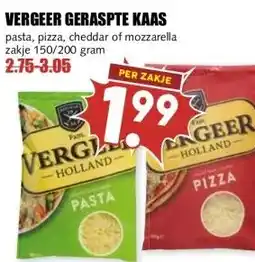 MCD Supermarkt VERGEER GERASPTE KAAS aanbieding
