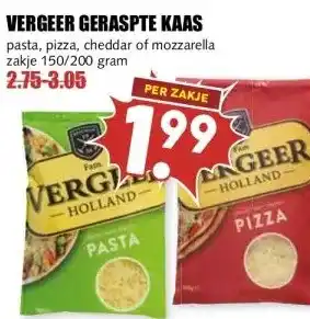 MCD Supermarkt VERGEER GERASPTE KAAS aanbieding