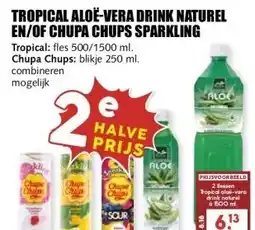 MCD Supermarkt TROPICAL ALOË-VERA DRINK NATUREL EN/OF CHUPA CHUPS SPARKLING aanbieding
