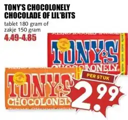MCD Supermarkt TONY'S CHOCOLONELY CHOCOLADE OF LIL'BITS aanbieding