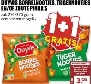 MCD Supermarkt DUYVIS BORRELNOOTJES, TIJGERNOOTJES EN/OF ZOUTE PINDA'S aanbieding