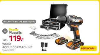 Praxis WORX ACCUBOORMACHINE aanbieding