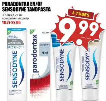MCD Supermarkt PARADONTAX EN/OF SENSODYNE TANDPASTA aanbieding
