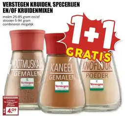 MCD Supermarkt VERSTEGEN KRUIDEN, SPECERIJEN EN/OF KRUIDENMIXEN aanbieding