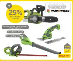 Praxis Central Park 1-accu-systeem tuingereedschap aanbieding