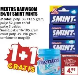 MCD Supermarkt MENTOS KAUWGOM EN/OF SMINT MINTS aanbieding