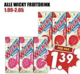MCD Supermarkt ALLE WICKY FRUITDRINK aanbieding