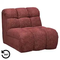 Leen Bakker Draaifauteuil Beau - stof Raven - wijnrood aanbieding