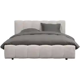 Leen Bakker Bed Maudy - lichtgrijs - 140x200 cm aanbieding