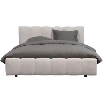 Leen Bakker Bed Maudy - lichtgrijs - 140x200 cm aanbieding