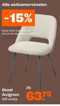 Kwantum Stoel Avignon Off-white aanbieding