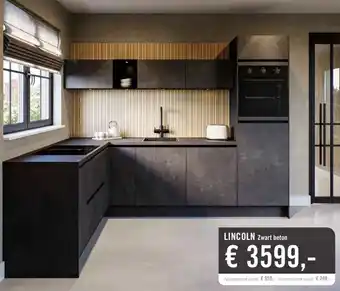 Keukendepot LINCOLN Zwart beton aanbieding