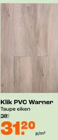 Kwantum Klik PVC Warner Taupe eiken aanbieding