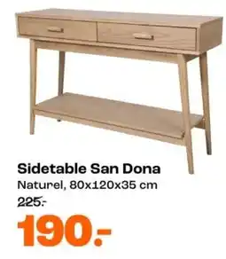 Kwantum Sidetable San Dona Naturel aanbieding