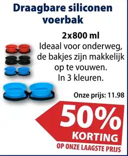 Huisdier Voordeelshop Draagbare siliconen voerbak aanbieding