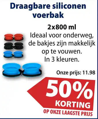 Huisdier Voordeelshop Draagbare siliconen voerbak aanbieding