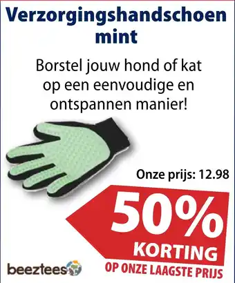 Huisdier Voordeelshop Verzorgingshandschoen mint aanbieding