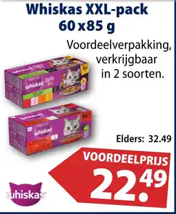 Huisdier Voordeelshop Whiskas XXL-pack 60x85 g aanbieding