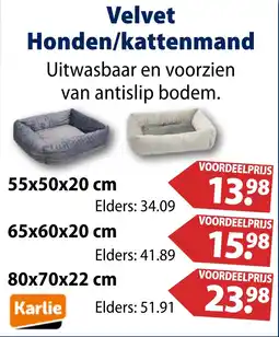 Huisdier Voordeelshop Velvet Honden/kattenmand aanbieding