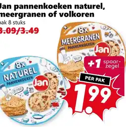 CoopCompact Jan pannenkoeken naturel, meergranen of volkoren aanbieding