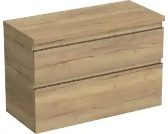 Hornbach JUNGBORN Wastafelonderkast Trenta 64,6x96,7 cm halifax eiken naturel zwarte greep aanbieding