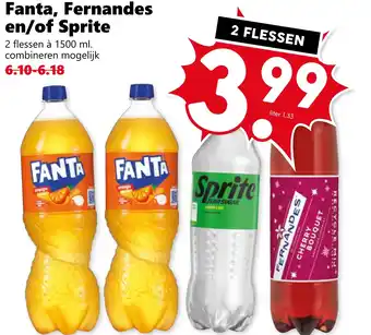 CoopCompact Fanta, Fernandes en/of Sprite aanbieding