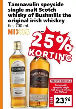 CoopCompact Tamnavulin speyside single malt Scotch whisky of Bushmills the original irish whiskey aanbieding