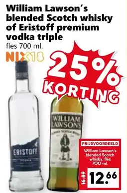CoopCompact William Lawson's blended Scotch whisky of Eristoff premium vodka triple aanbieding