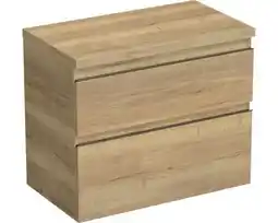 Hornbach JUNGBORN Wastafelonderkast Trenta 64,6x76,7 cm halifax eiken naturel zwarte greep aanbieding