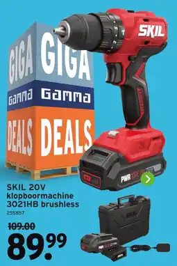 GAMMA SKIL 20V klopboormachine 3021HB brushless aanbieding