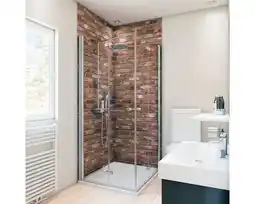 Hornbach BREUER Doucheachterwand DecoMotion rood 255x100 cm aanbieding