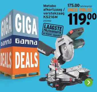GAMMA Metabo afkortzaag / verstekzaag aanbieding